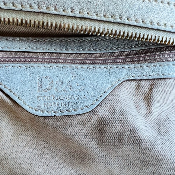 100% Auth Dolce Gabbana Golden Box Satchel Distressed Leather Shoulder Bag - Picture 10 of 12